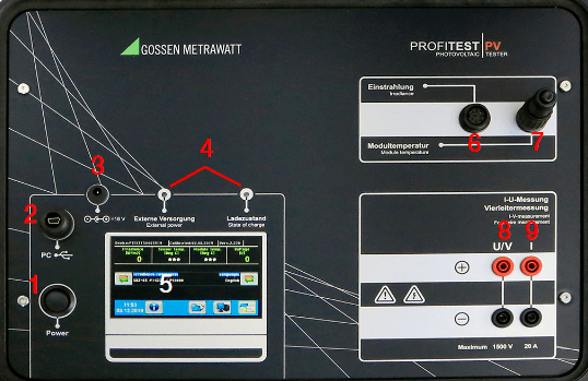PROFITEST PV1500光伏组件IV测试仪主面板介绍